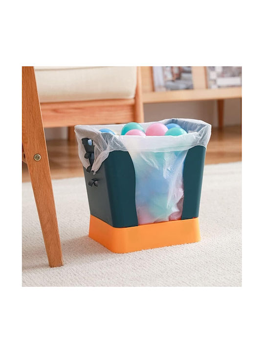 Extensible Trash Bin Flippy Plastic Adjustable Foldable Versatile Kitchen Bathroom Office Universal Bin 21x25x17 Cm Blue Yellow