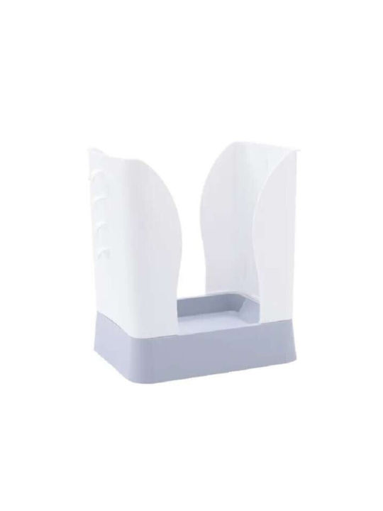 Extensible Trash Bin Flippy Plastic Adjustable Foldable Versatile Kitchen Bathroom Office Universal Bin 21x25x17 Cm White Gray