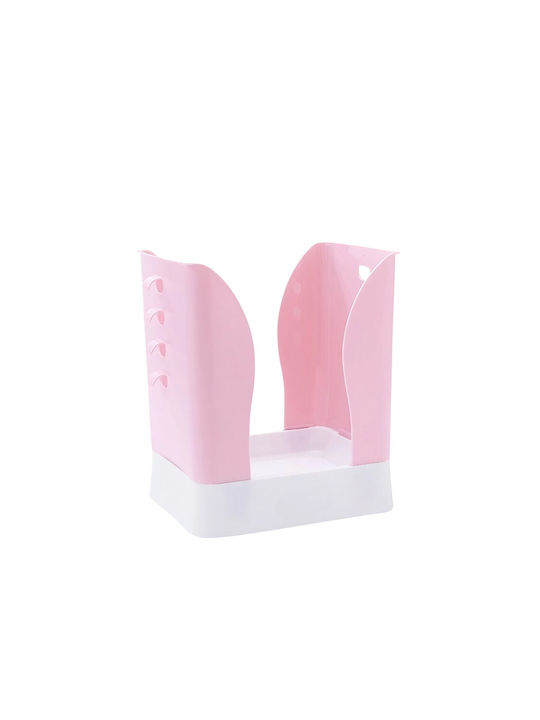 Erweiterbarer Büromülleimer Flippy Kunststoff Verstellbar Faltbar Vielseitig Küche Badezimmer Büro Universeller Mülleimer 21x25x17 cm Rosa Weiß