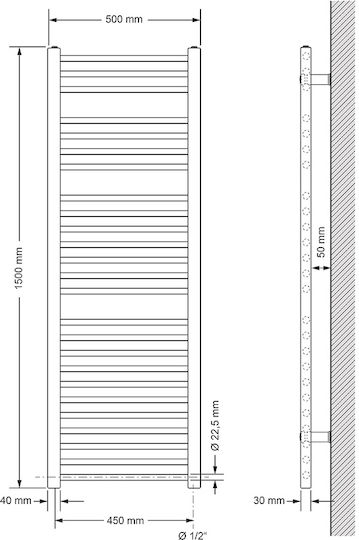 LuxeBath Electric Towel Rail 900W 150x50cm Black