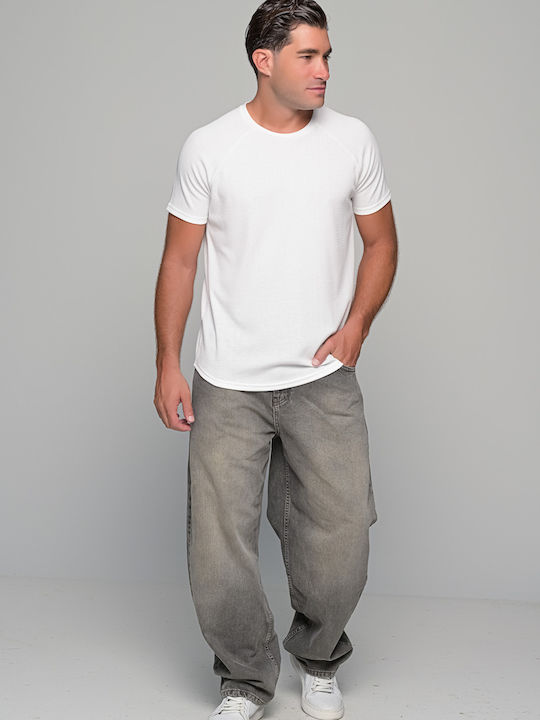 Men's Jean Pants with Relaxed Baggy Fit Gray