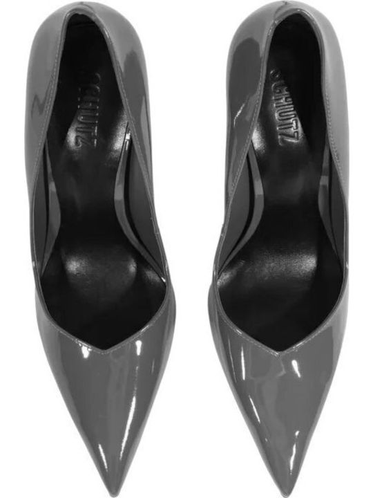 Leder Pumps mit hohem Absatz Gray