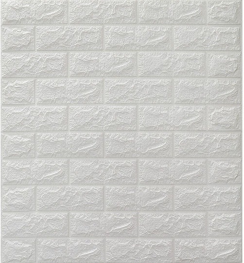 Set 10 Wall Stickers Flippy Self-adhesive 70 X 77 Cm 3.5 Mm Thickness 5.3 Sqm Coverage Pvc Brick Pattern Gray