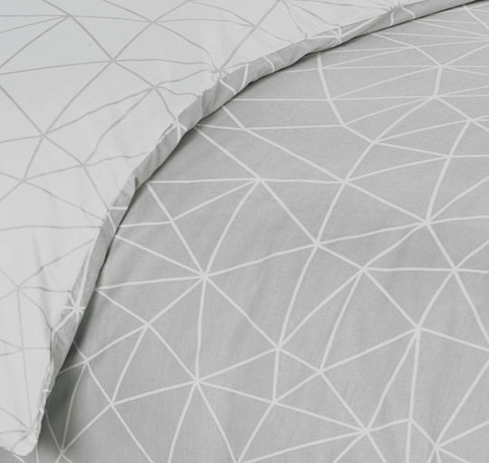 Espree Set Cotton Duvet Cover Single with Pillowcase 160x240cm Mila Gray