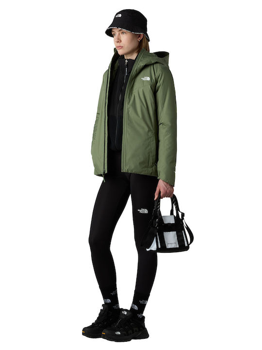 Quest Insulated Women's Lifestyle Jacket Waterproof for Winter with Hood Khaki