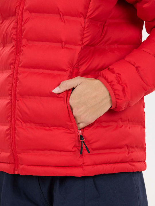 Damen Puffer Jacke für Winter True Red