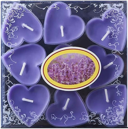 Lumânări Mici Aromatice Cu Miros De Lavandă În Culoare Violet Până La 4 Ore De Ardere 9 Bucăți