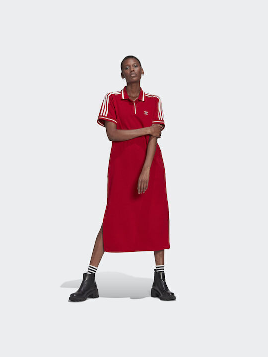 Thebe Magugu Summer Midi Athletic Dress Short Sleeve Power Red