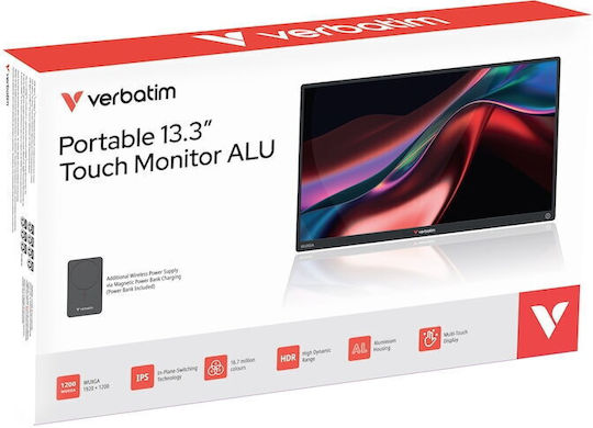 Verbatim 32087 Touch Portable Monitor 13.3" FHD 1920x1200