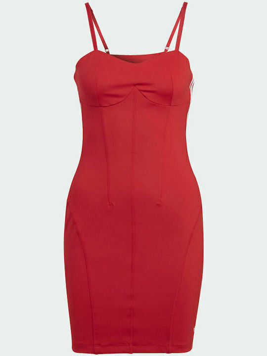 Corset Summer Mini Athletic Dress with Spaghetti Strap Vivid Red