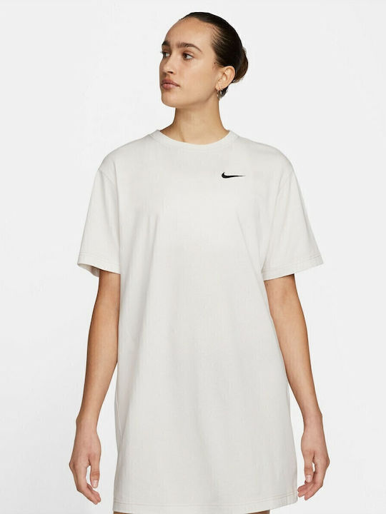 Sportswear Swoosh Rochii De Vară Pentru Femei Mini Sport Rochie Tricou Mâneca Scurtă Albă