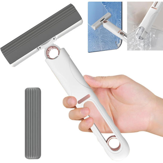 Flippy Hand Mop Sistem Mini-portabil Cu Stoarcere Manuală Dispozitiv De Curățare Absorbant Burete PVA 29,5 X 15,5 Cm 2 Rezerve Alb