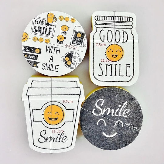 Set 4 Flippy Dish Sponges Funny Theme Model 2