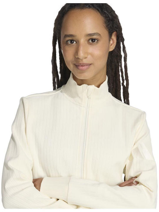 Winterized Damen Sweatshirtjacke Ecru