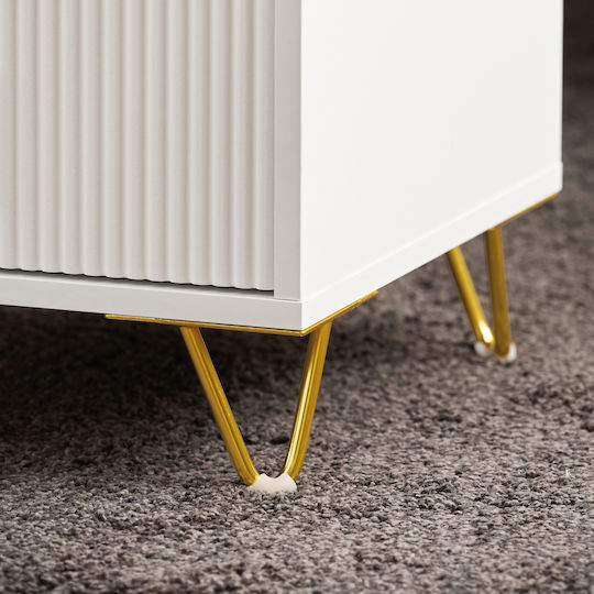 Metal White Bedside Table 40x40x63cm