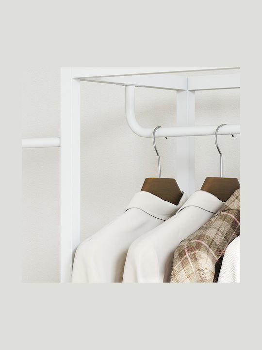 HomCom Κρεμάστρα Δαπέδου από Ξύλο Λευκή 52x30x180cm