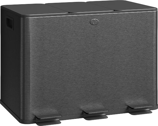 HomCom HomCom Recycling Bin from Inox Steel with Pedal 20L Black