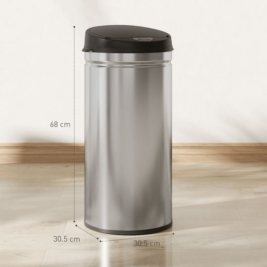 HomCom HomCom Mülleimer aus Inox mit Sensor 42l Silber