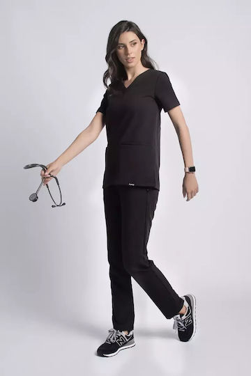 Numascrubs Women's Black Medical Blouse