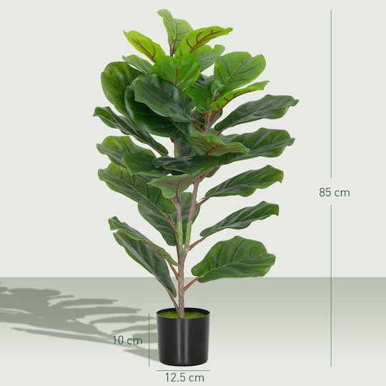 Homcom Τεχνητό Φυτό Ficus Lyrata Ύψους 80 Εκ Εσωτερικούς Χώρους Γλάστρα Διακόσμηση Σπίτι Γραφείο Πράσινο 83c-056v00gn