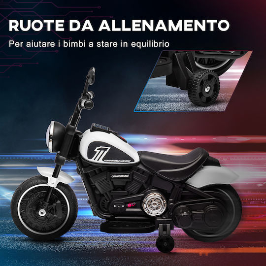 Kids Motorbike Inspired Electric 6 Volt White