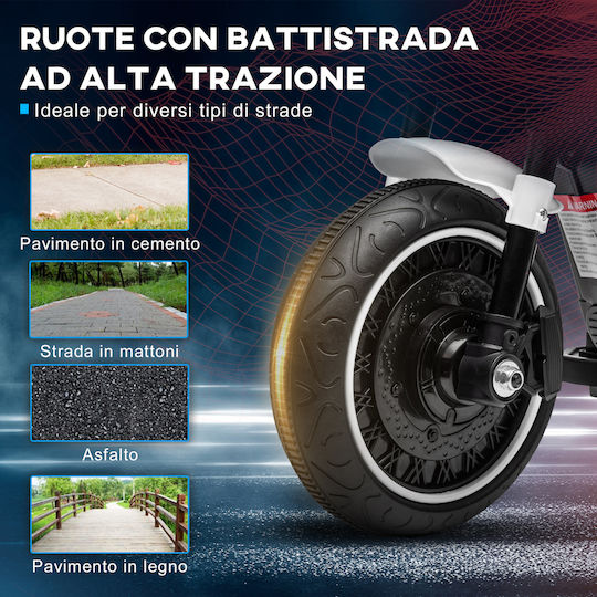 Kids Motorbike Inspired Electric 6 Volt White