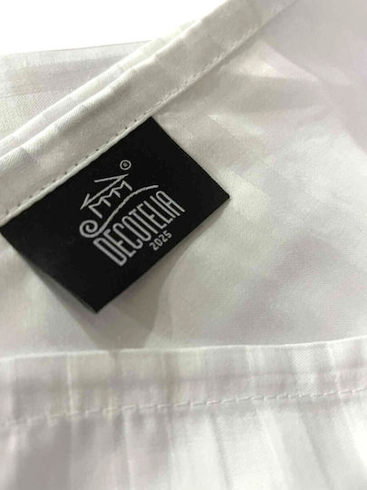 Decotelia Σεντόνι Μονό Satin Stripe Ξενοδοχειακό 80% Βαμβάκι 220 Tc 170x280