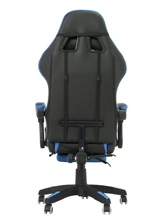 Scaun Gaming Din piele ecologică cu Suport pentru picioare Albă