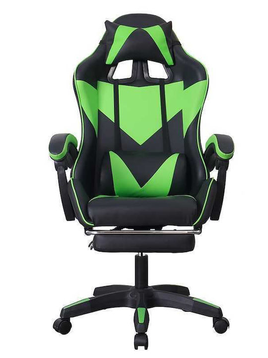 Gaming Chair with Footrest Green