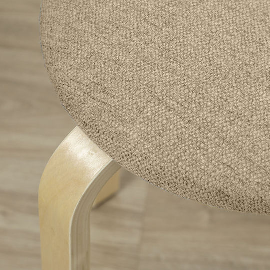 Stool For Kitchen Upholstered with Fabric Haki 4pcs