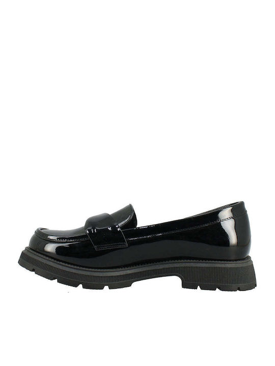Girls Anatomic Patent Leather Moccasins Black