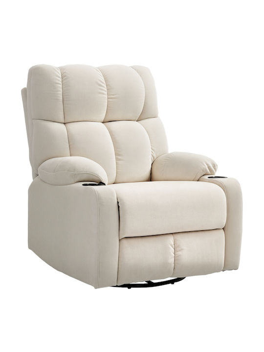 Fotoliu Relax Rotativ cu Puf Bej 88x96x108cm