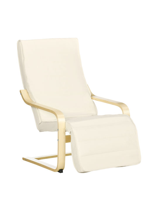 Πολυθρόνα Relax με Υποπόδιο Μπεζ 66.5x94x100cm