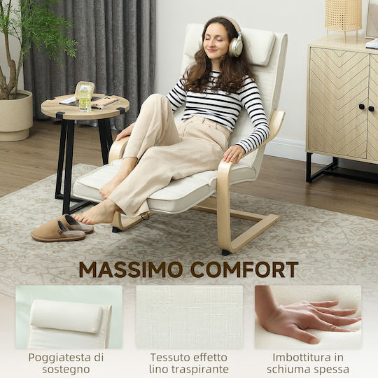 Πολυθρόνα Relax Massage με Υποπόδιο Εκρού 67x95x101cm