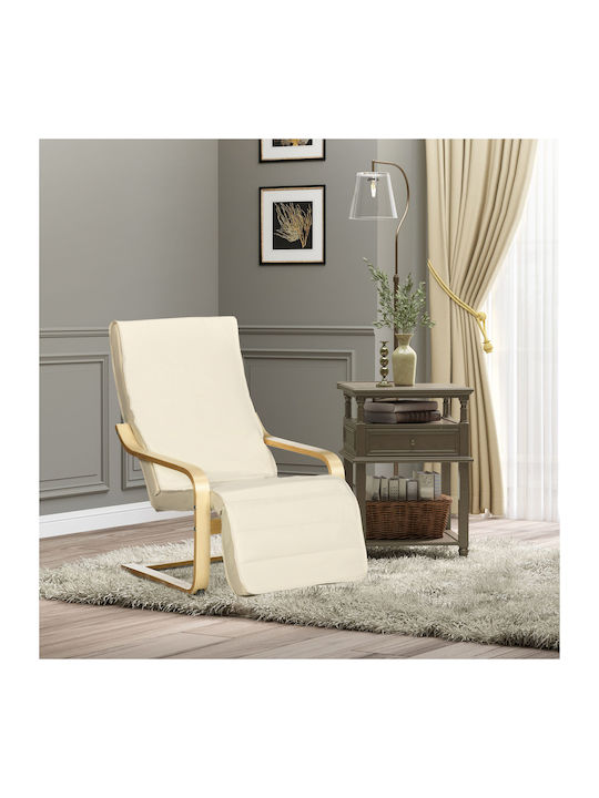 Πολυθρόνα Relax με Υποπόδιο Μπεζ 66.5x94x100cm