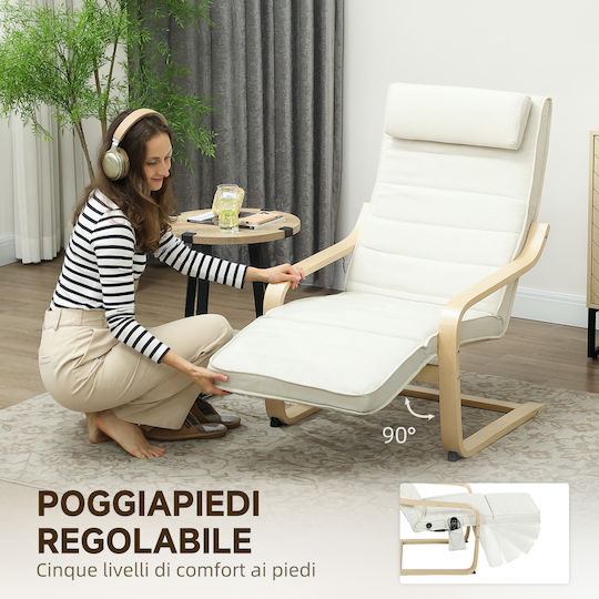 Πολυθρόνα Relax Massage με Υποπόδιο Εκρού 67x95x101cm