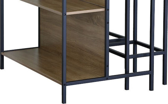 Bailon Правоъгълена Трапезария Бар Метално Oak, Black 100x60x95бр