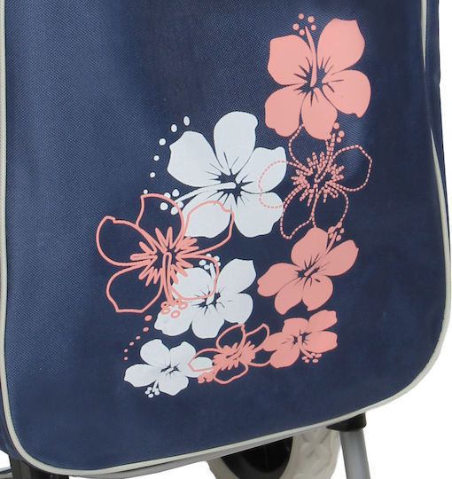 Stoff Einkaufswagen Blau 34x28x93cm