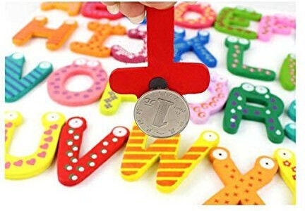 Set 26 Magnete Decorative Pentru Frigider Copii Flippy Alfabet A-z Model Figurine Amuzante Lemn Multicolor