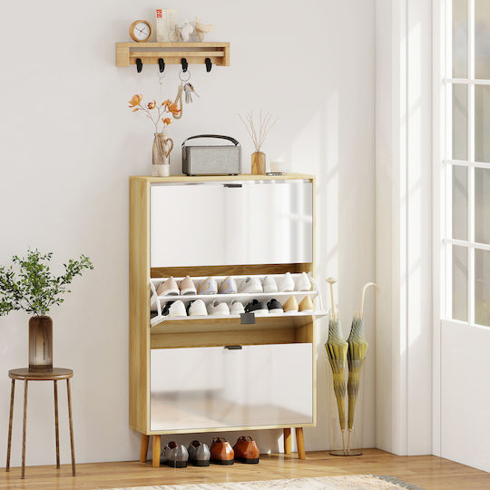 Holz Schuhschrank 80x24x127cm