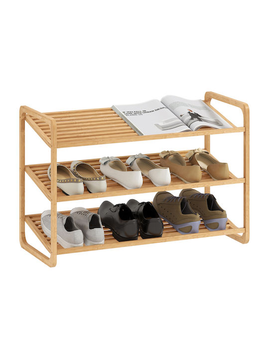 Bamboo Shoe Organizer Beige 76x33x50.8cm