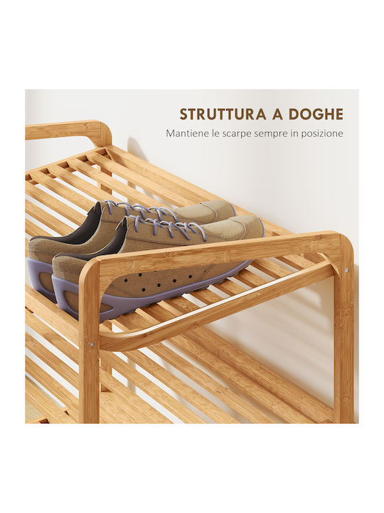 Bamboo Shoe Organizer Beige 76x33x50.8cm