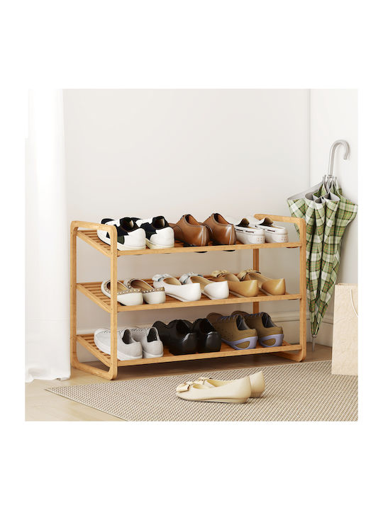 Bamboo Shoe Organizer Beige 76x33x50.8cm