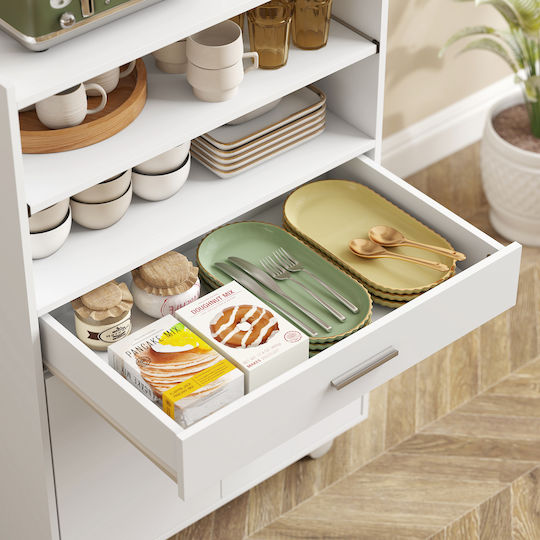 Kleiderschrank Büro mit Rollen White 59x40x92cm
