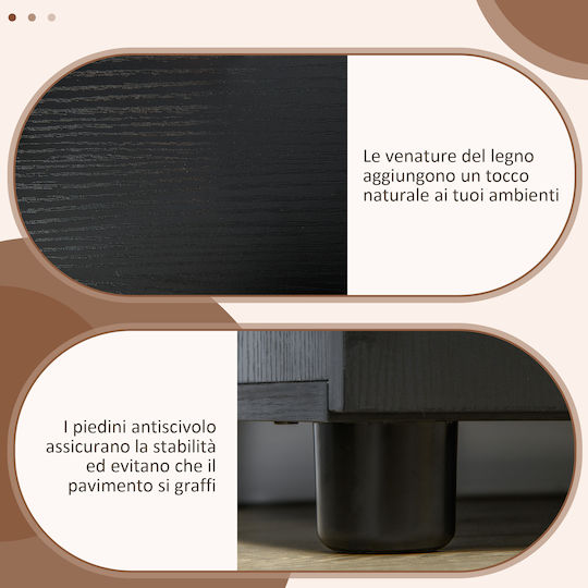 Ντουλάπι Γραφείου από MDF με Κλειδαριά Μαύρο 80x40x80cm