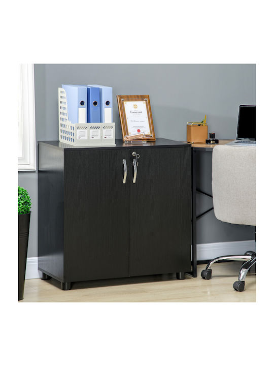 Шкаф Офис от MDF С ключалка Черно 80x40x80см