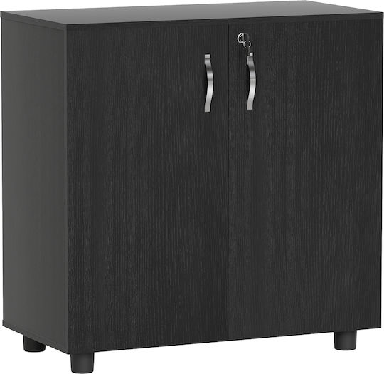 Ντουλάπι Γραφείου από MDF με Κλειδαριά Μαύρο 80x40x80cm