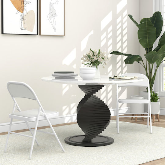Outdoor Chair Metallic White with Cushion 2pcs 45x46x78cm