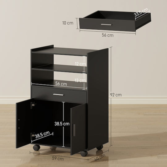 Lower Oven Cabinet Black 59x40x92cm