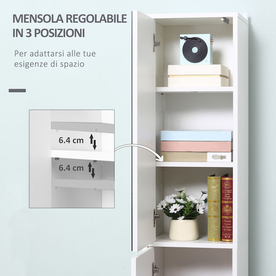 Kleankin Στήλη Μπάνιου Δαπέδου Μ32xΒ28xΥ162cm Λευκή